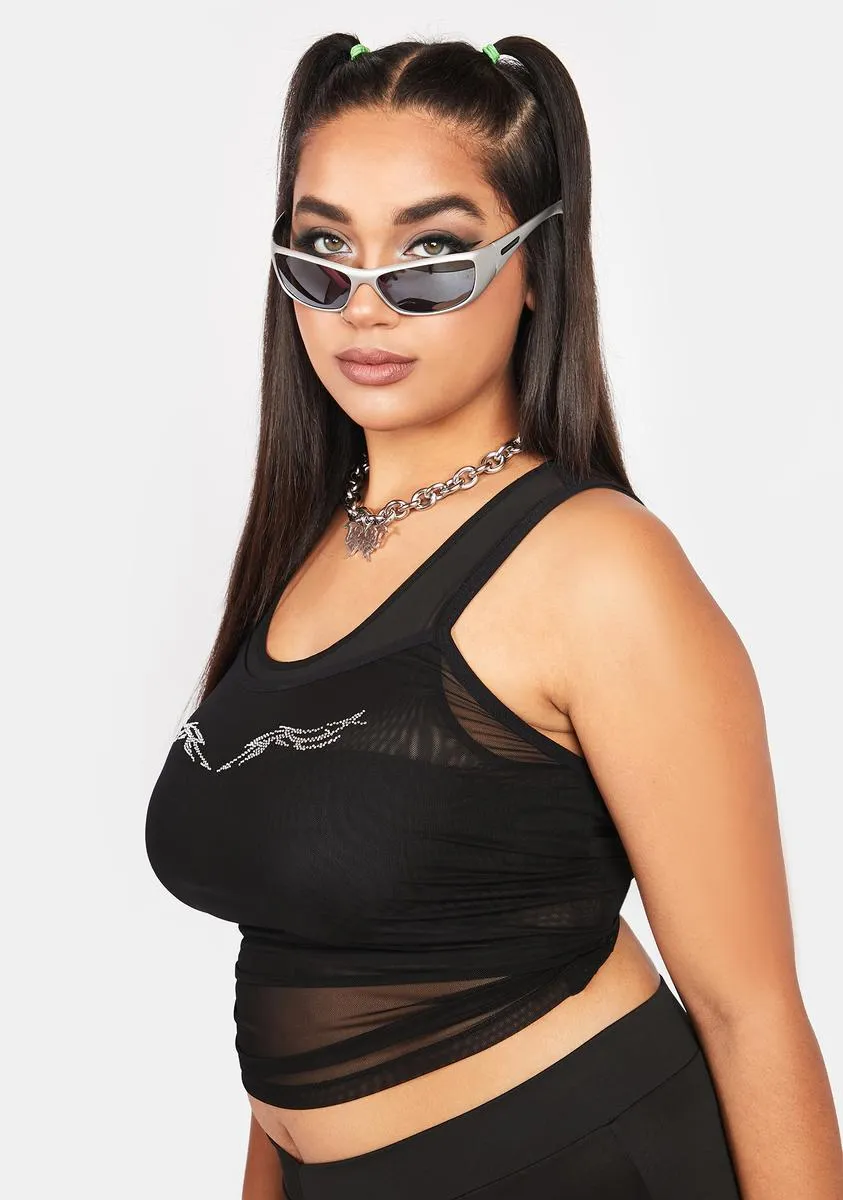 Plus Double Down Mesh Layered Tank sold by Dolls Kill product image thumbnail 2