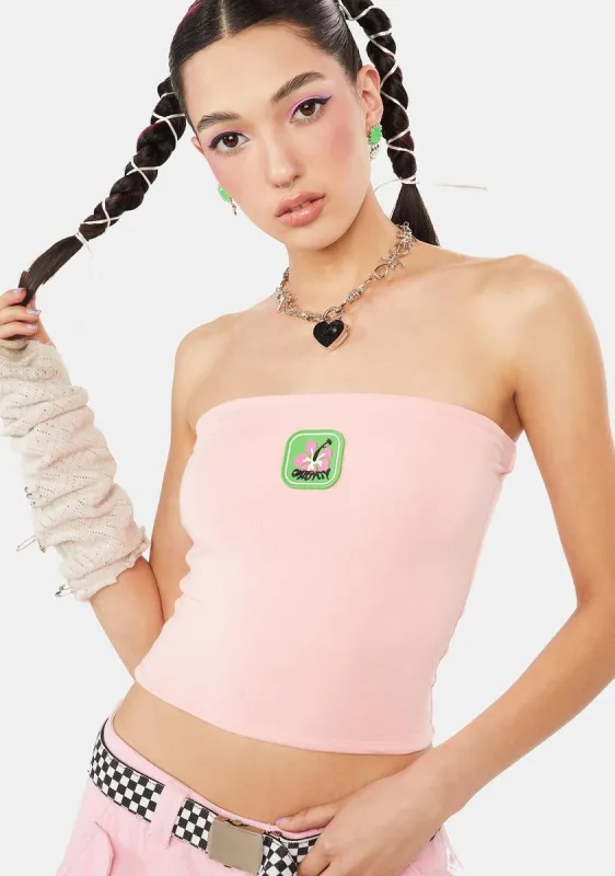 Pink Aloha Boob Tube sold by Dolls Kill