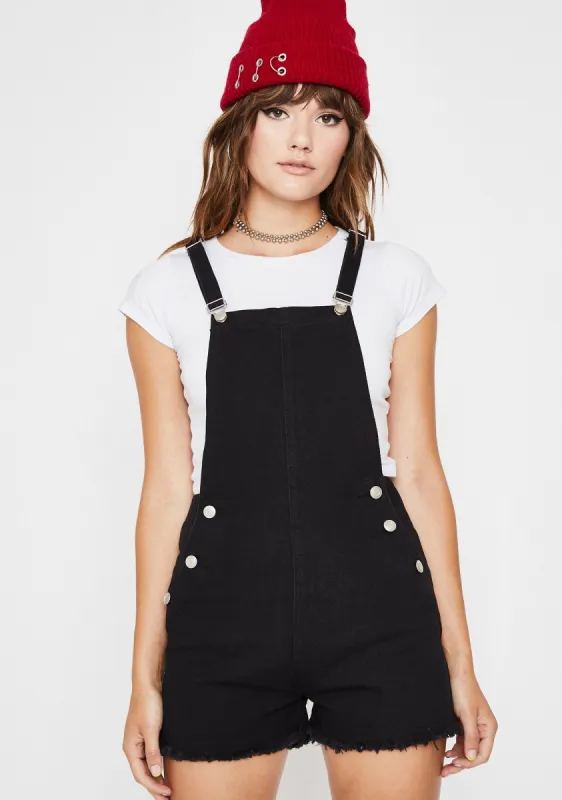 Midnight Misfit Mayhem Denim Shortalls sold by Dolls Kill