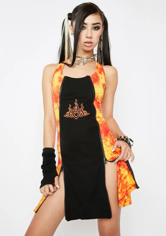Lovegods Tie Dye Halter Dress sold by Dolls Kill