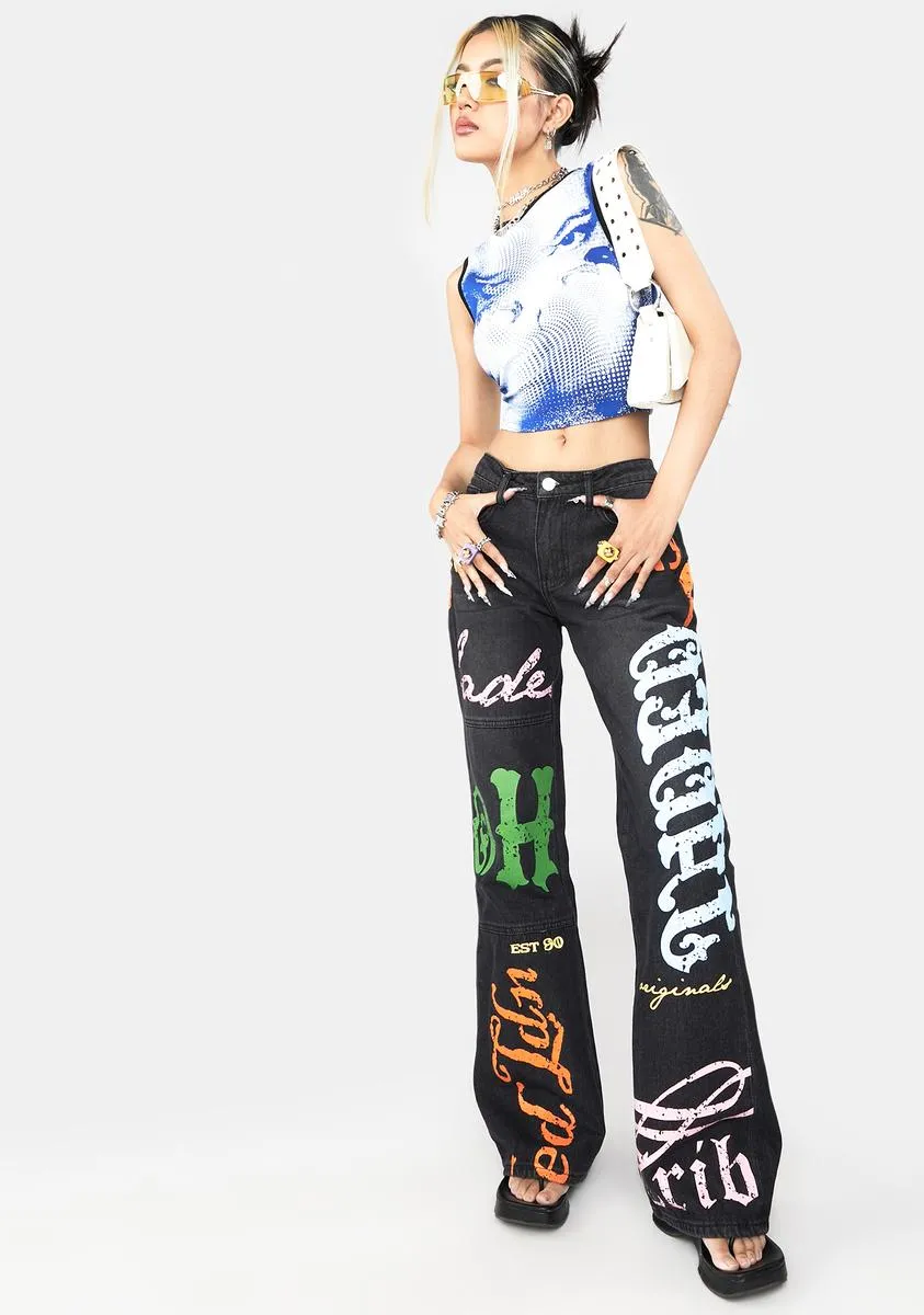 Dotted Face Print 00's Vest Top sold by Dolls Kill product image thumbnail 3