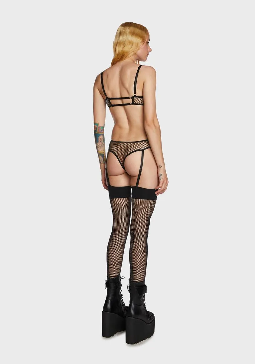 Keep Me Caged Net Balcony Lingerie Set sold by Dolls Kill product image thumbnail 4