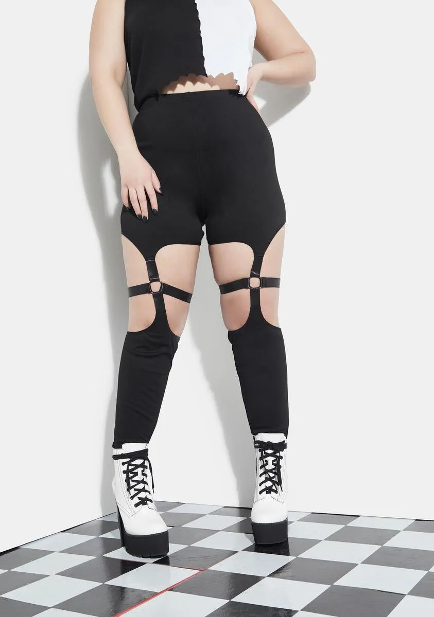 Plus Bitter End Bondage Leggings sold by Dolls Kill