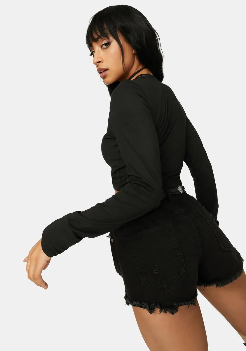 Wicked Had 2 Be There Long Sleeve Crop Top sold by Dolls Kill product image thumbnail 4