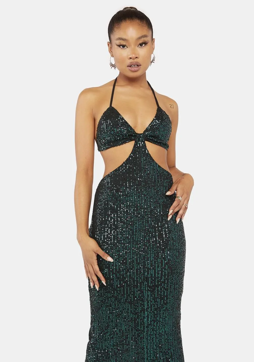 Forest Got You Babe Sequin Maxi Dress sold by Dolls Kill