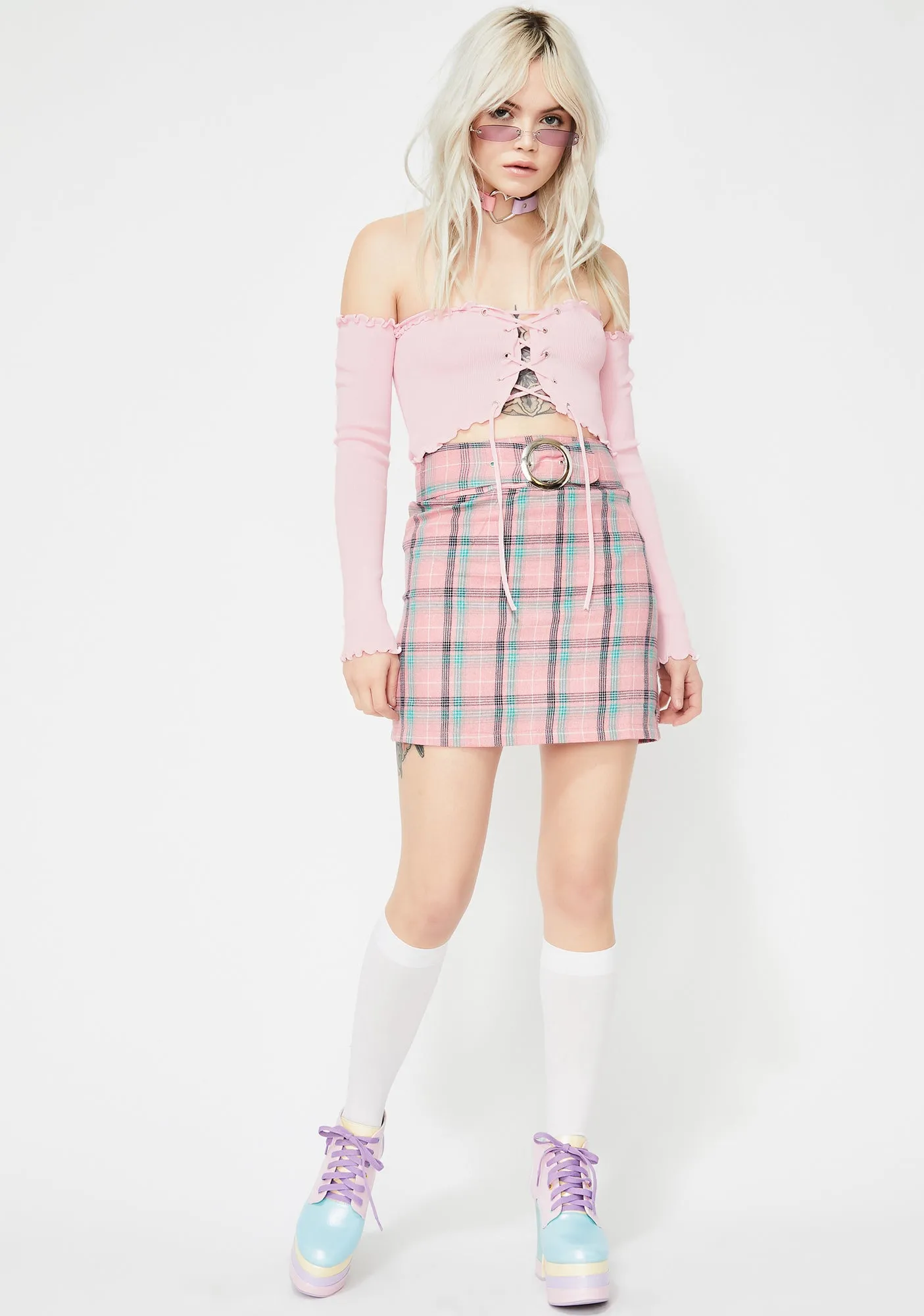 Blush Twice As Nice Crop Top sold by Dolls Kill product image thumbnail 3