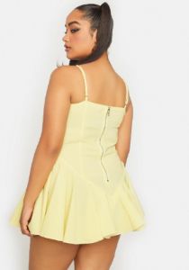 Plus Lemon Truthful Thoughts Flared Dress sold by Dolls Kill