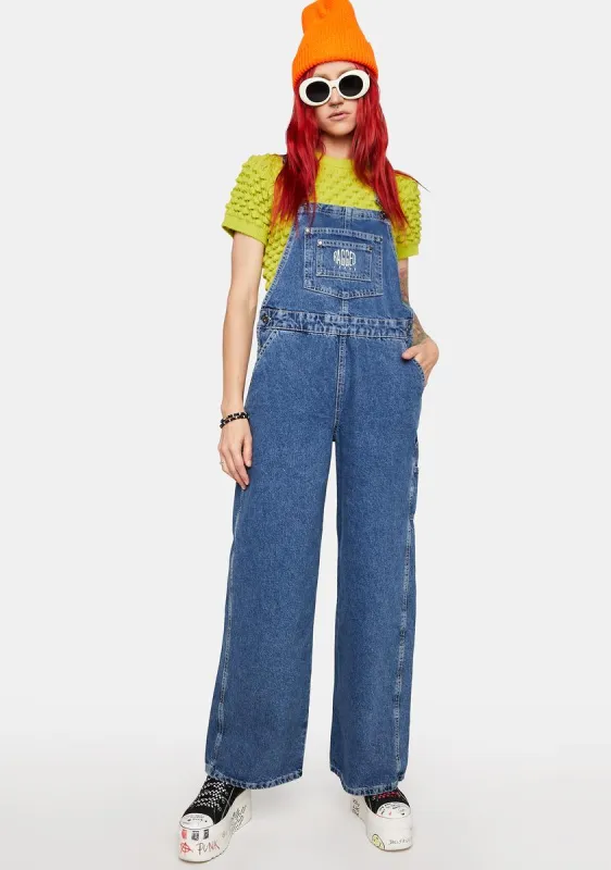Denim Overalls sold by Dolls Kill