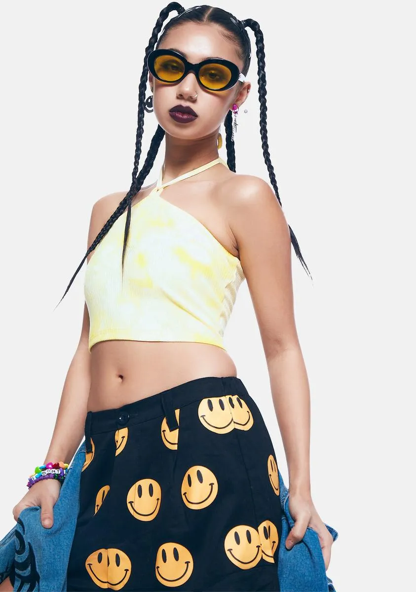 Yellow Tie Dye Halter Neck Top sold by Dolls Kill product image thumbnail 2