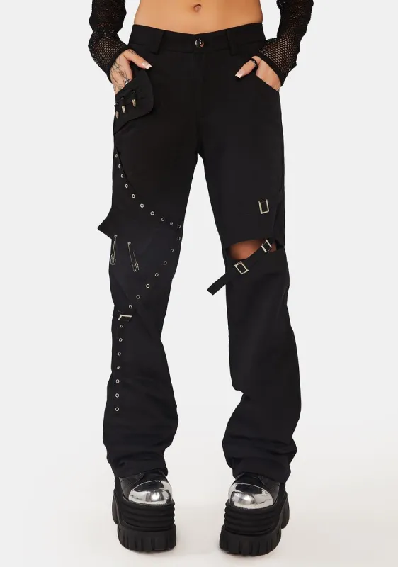 Punk Locomotive Metal Studded Trousers sold by Dolls Kill