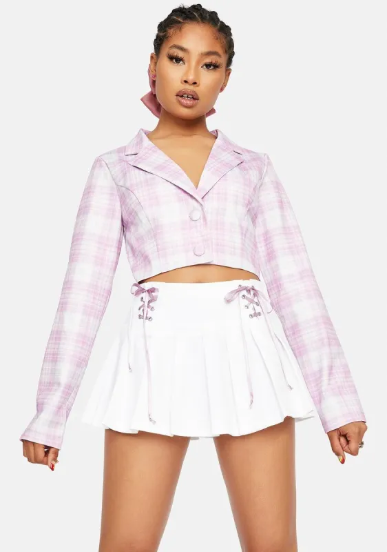 Back 2 School Baddie Plaid Blazer sold by Dolls Kill