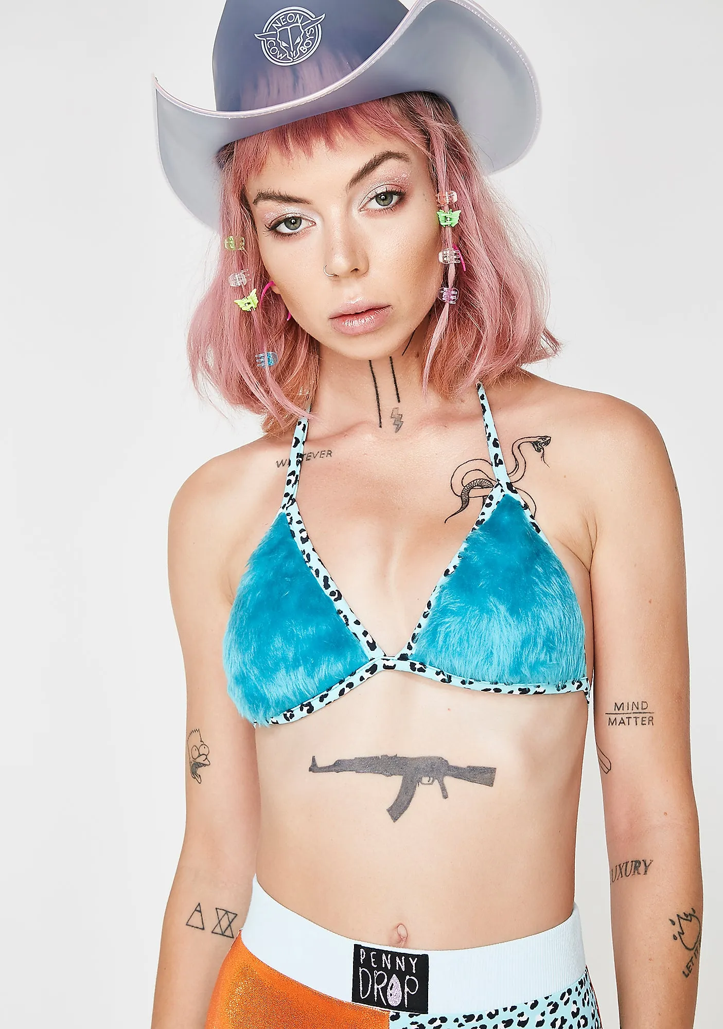 Blue Faux Fur Triangles sold by Dolls Kill product image thumbnail 3