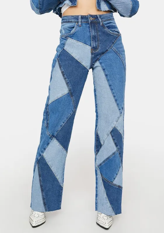 Always Wonder Patchwork Denim Jeans sold by Dolls Kill