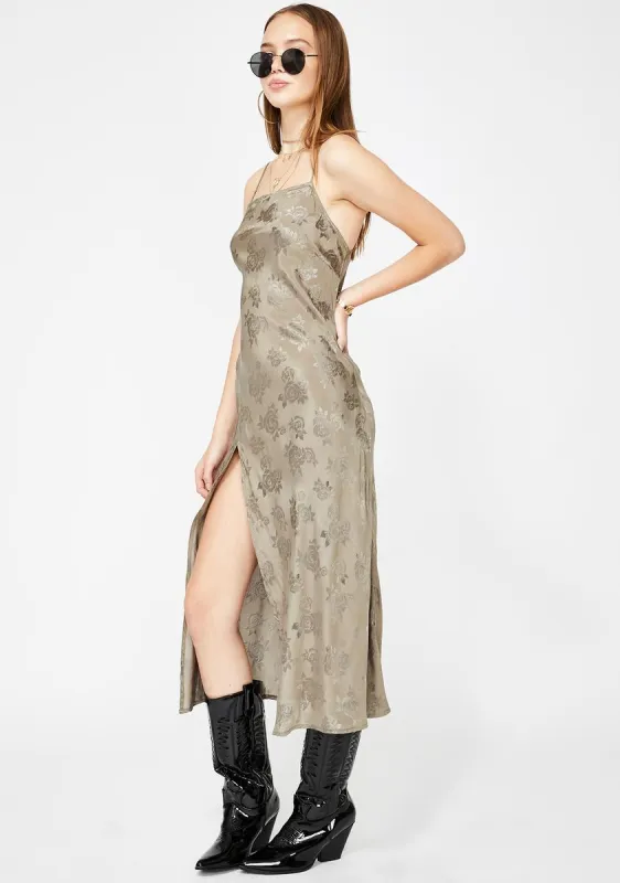 Silver Quinty Midi Dress sold by Dolls Kill