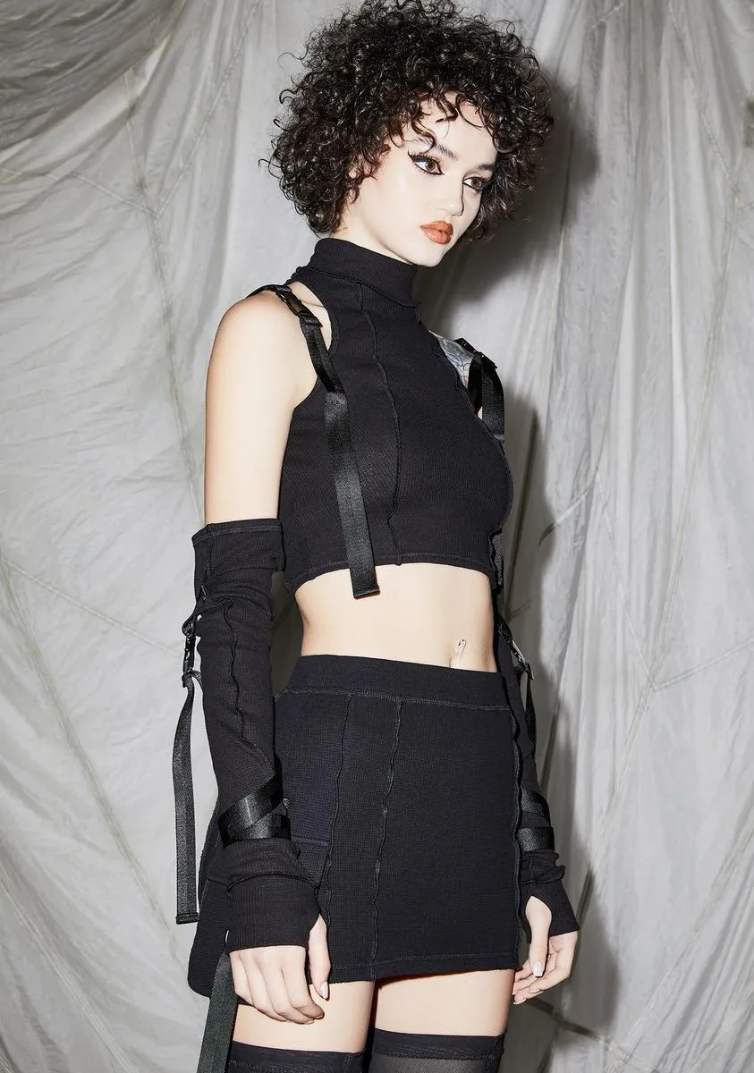 Reverb Strappy Mock Neck Crop Top sold by Dolls Kill product image thumbnail 2