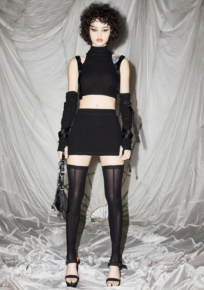 Reverb Strappy Mock Neck Crop Top sold by Dolls Kill product image thumbnail 3