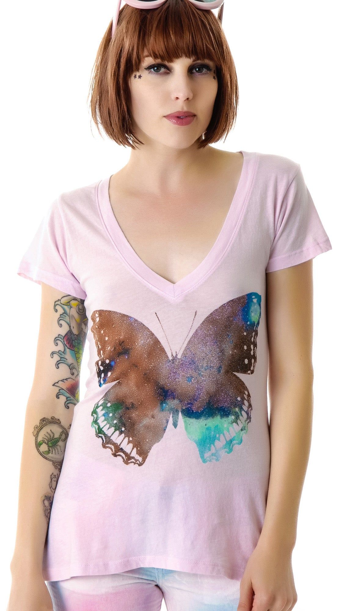 Galaxy Butterfly Classic V-Neck sold by Dolls Kill product image thumbnail 4