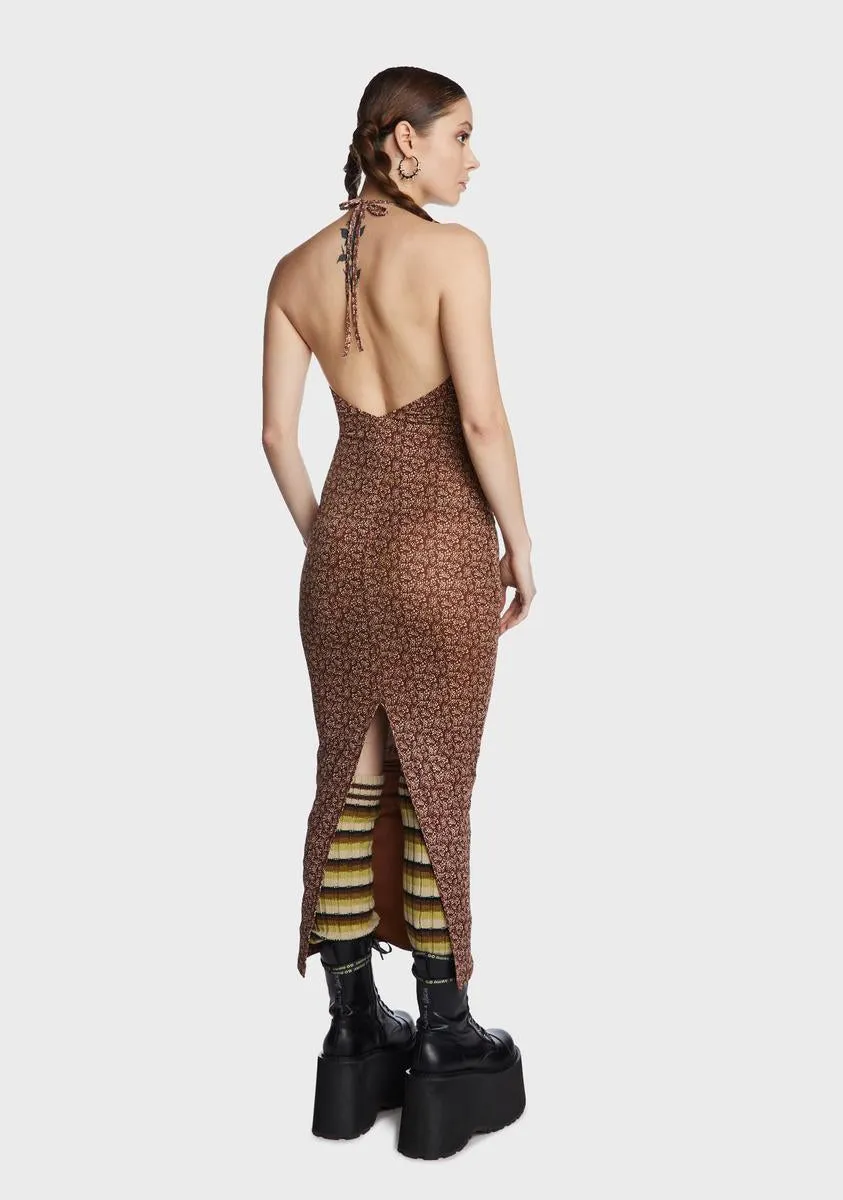 Chocolate Post Date Feels Maxi Dress sold by Dolls Kill product image thumbnail 5