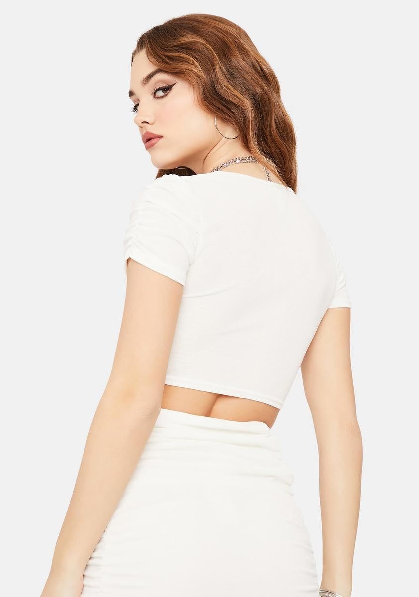 Chill What's Ur Drama Ruched Drawstring Crop Top sold by Dolls Kill product image thumbnail 4