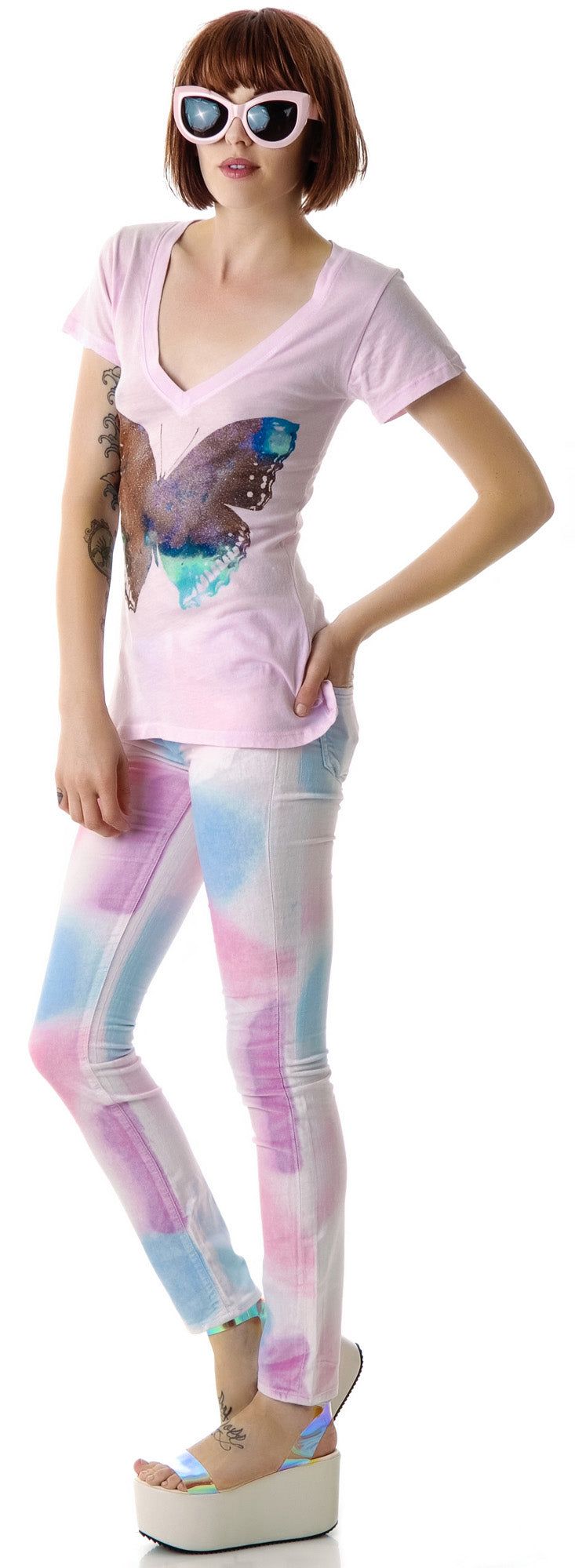 Galaxy Butterfly Classic V-Neck sold by Dolls Kill product image thumbnail 5