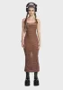 Chocolate Post Date Feels Maxi Dress sold by Dolls Kill