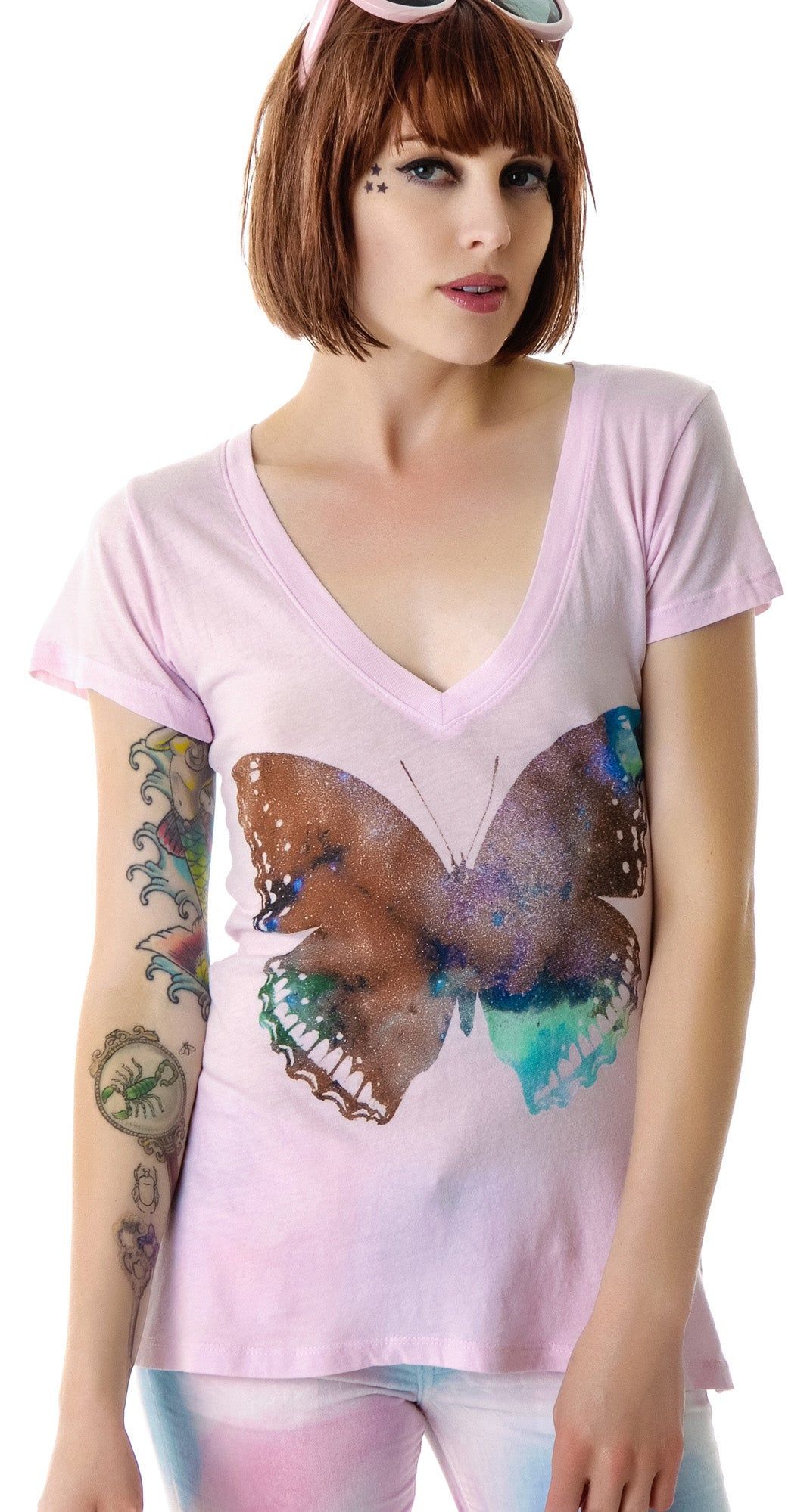Galaxy Butterfly Classic V-Neck sold by Dolls Kill product image thumbnail 3