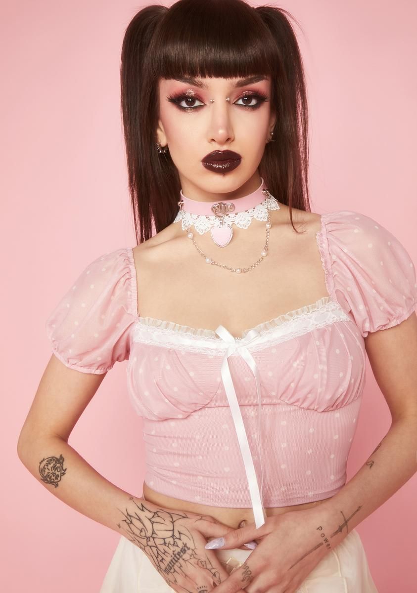 Stubbornly Yours Puff Sleeve Top sold by Dolls Kill