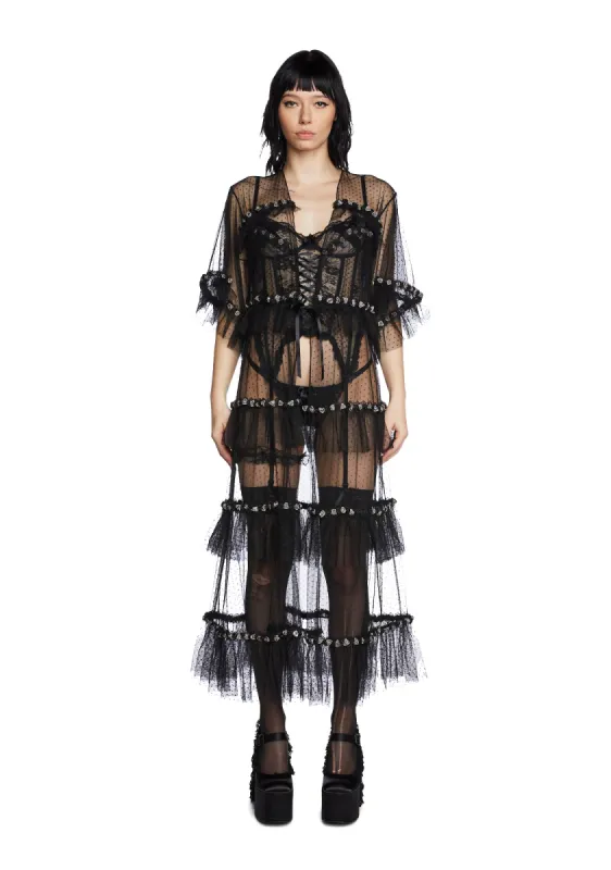 Midnight Honeymoon Sheer Robe sold by Dolls Kill