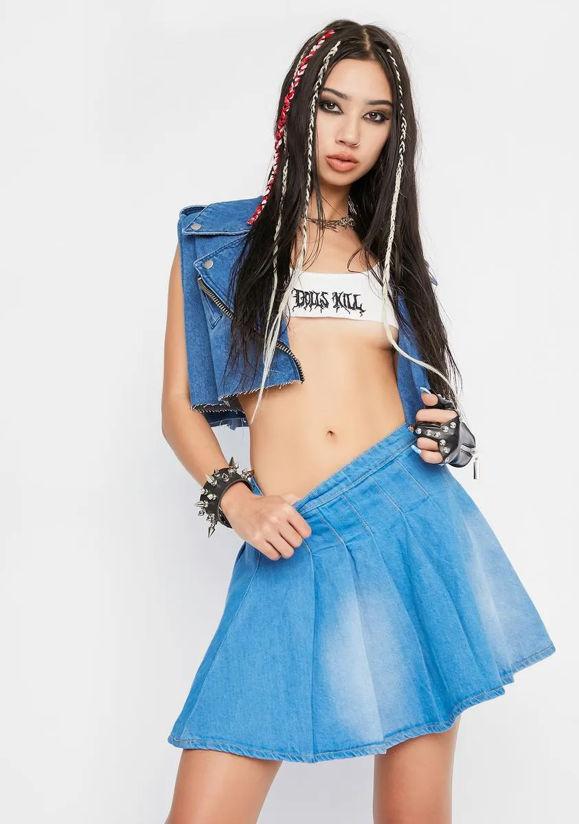 Denim Emily Mini Skirt sold by Dolls Kill product image thumbnail 2
