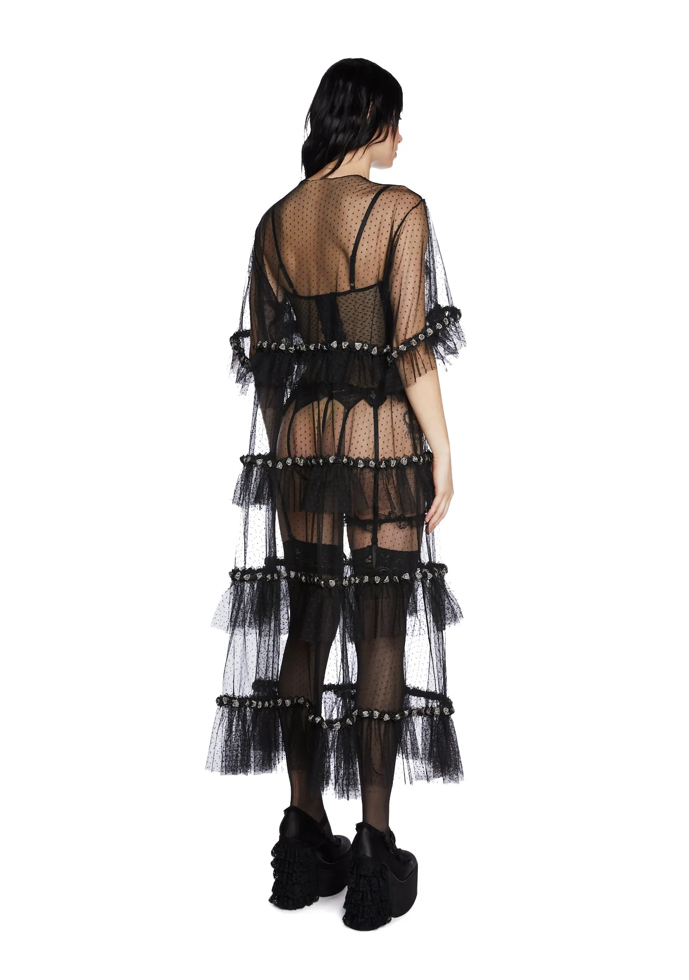 Midnight Honeymoon Sheer Robe sold by Dolls Kill product image thumbnail 4