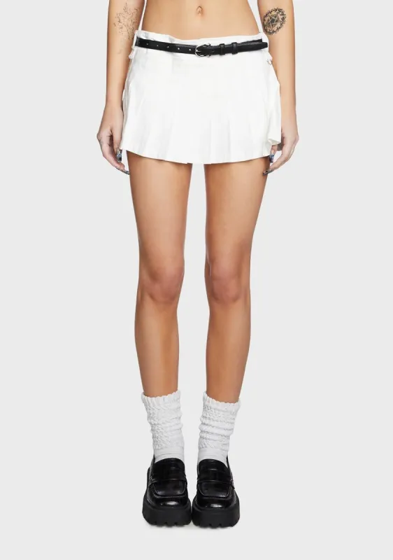 La Rosa Mini Skort - White sold by Dolls Kill