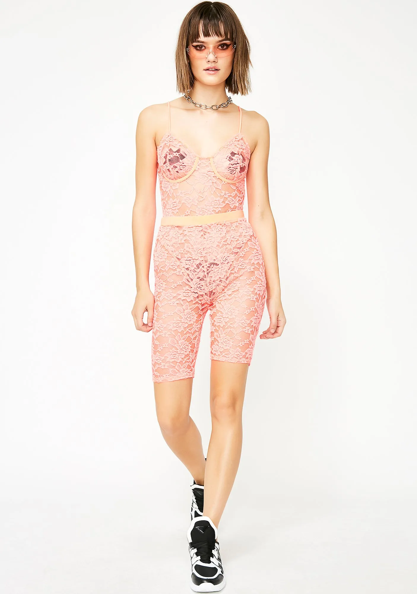 Peachy Shock and Awe Lace Set sold by Dolls Kill product image thumbnail 3