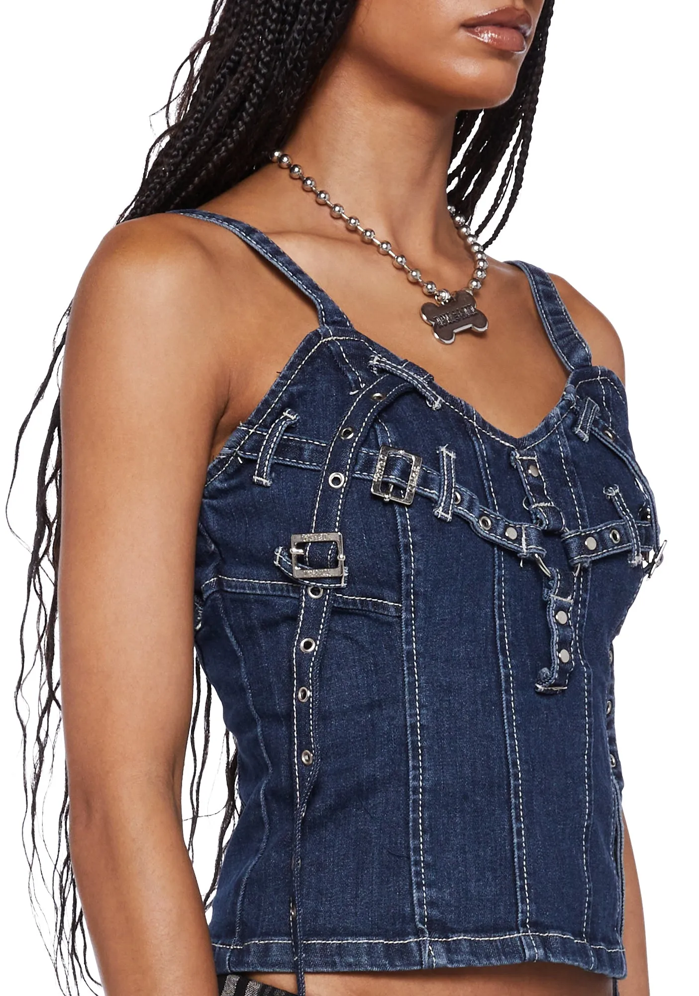 X-Denim Corset Top sold by Dolls Kill product image thumbnail 5