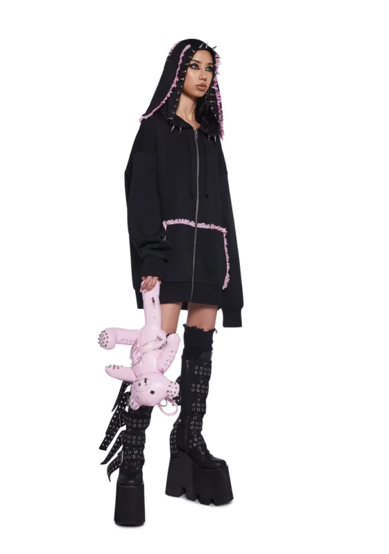 Misfit Lamb Zip-Up Hoodie sold by Dolls Kill