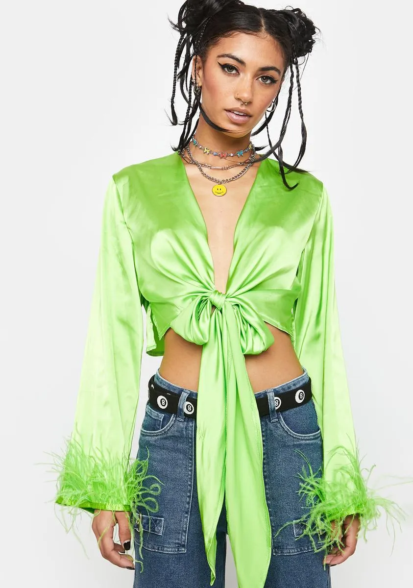 New Rules Feather Wrap Top sold by Dolls Kill