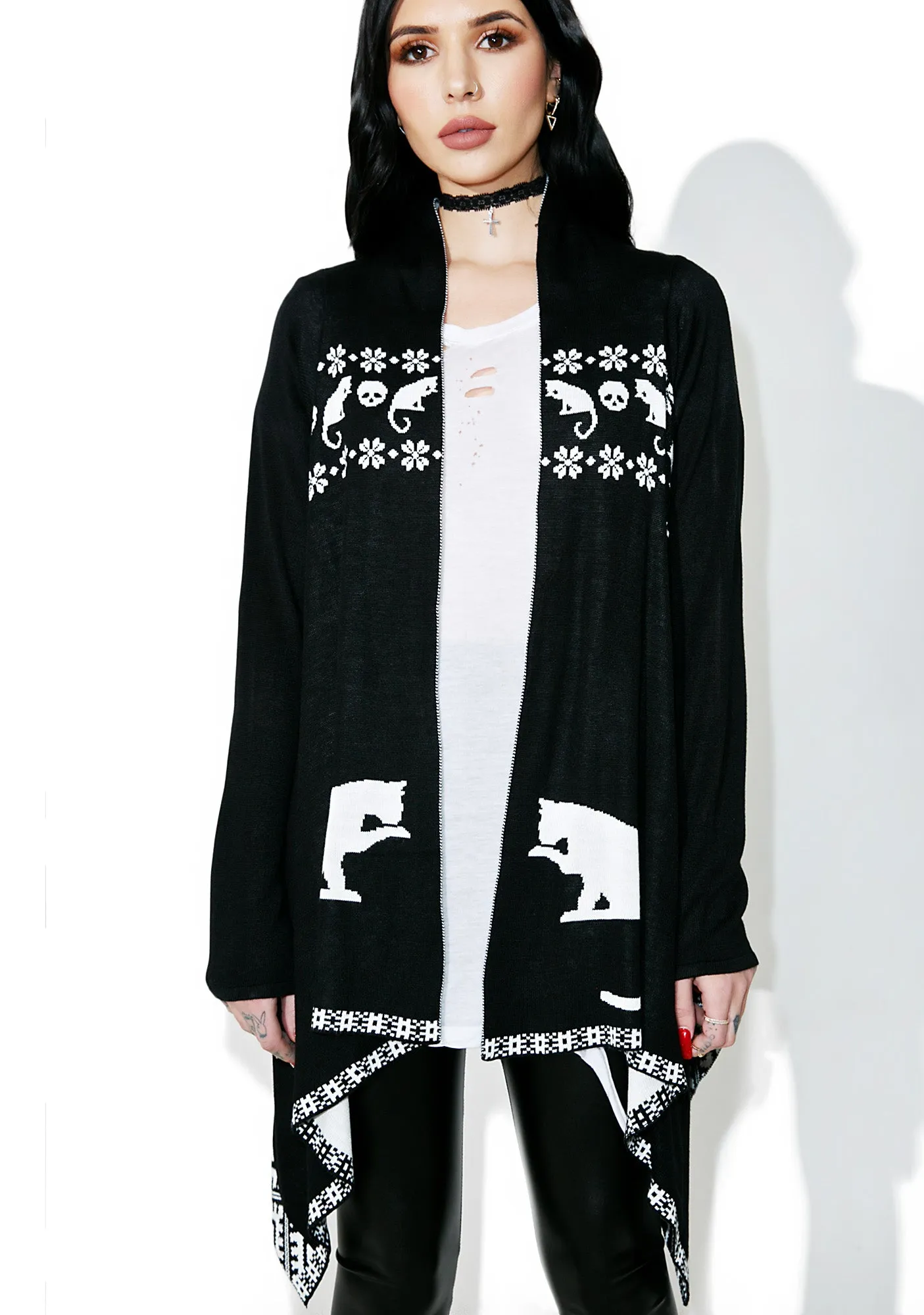 Feline Ferocity Draped Jacket sold by Dolls Kill