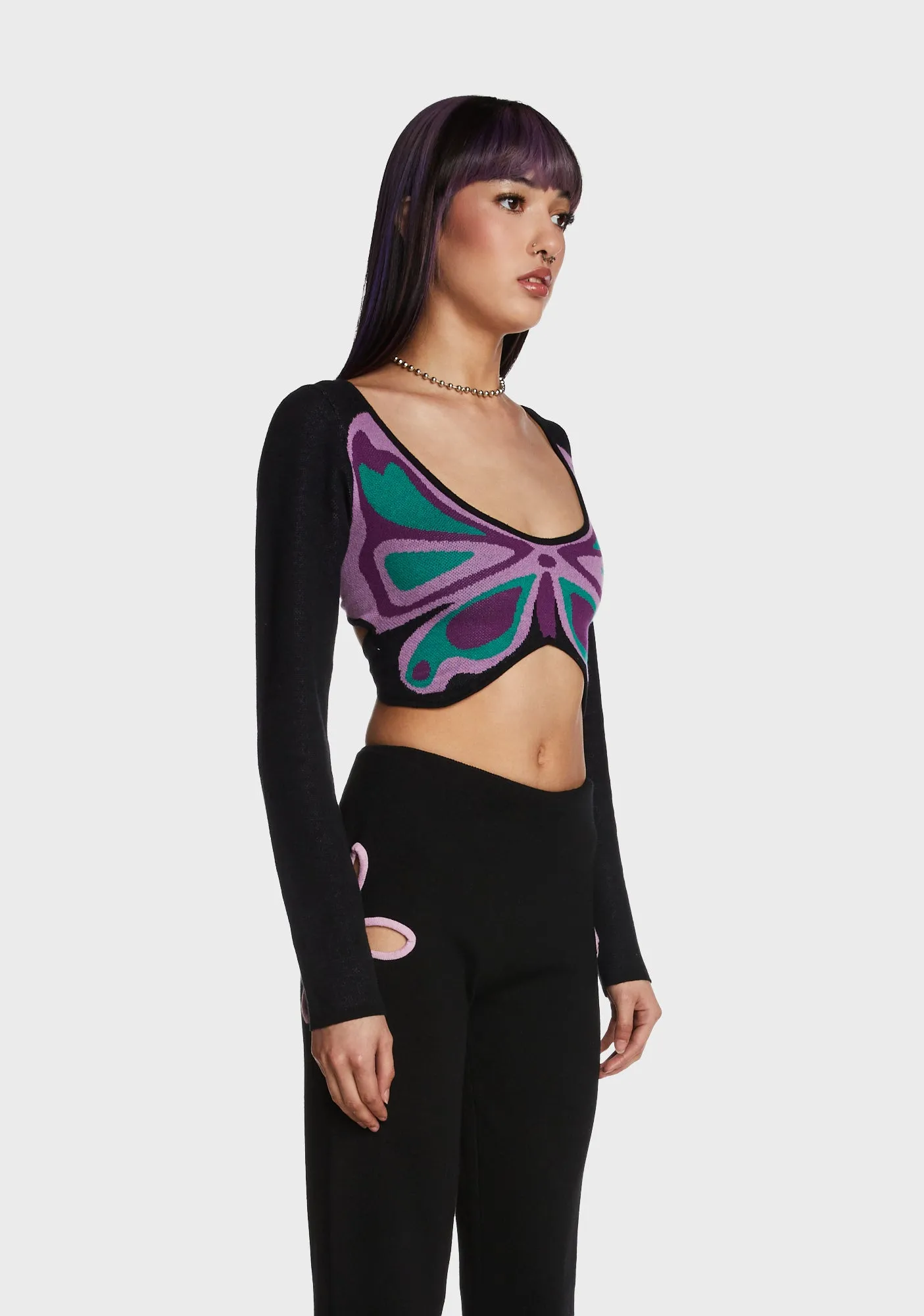 Butterfly Motif Knit Top sold by Dolls Kill product image thumbnail 4