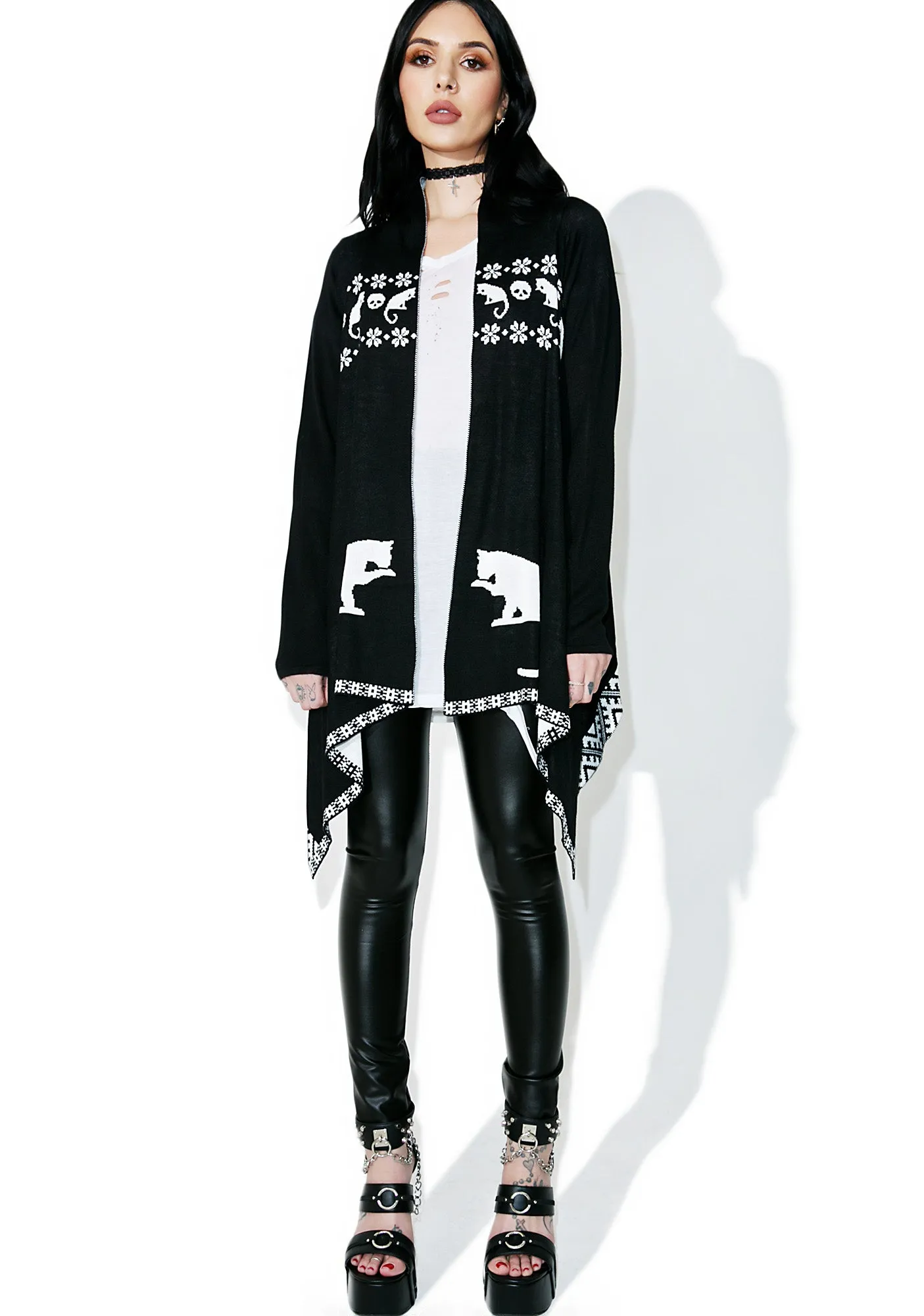 Feline Ferocity Draped Jacket sold by Dolls Kill product image thumbnail 5