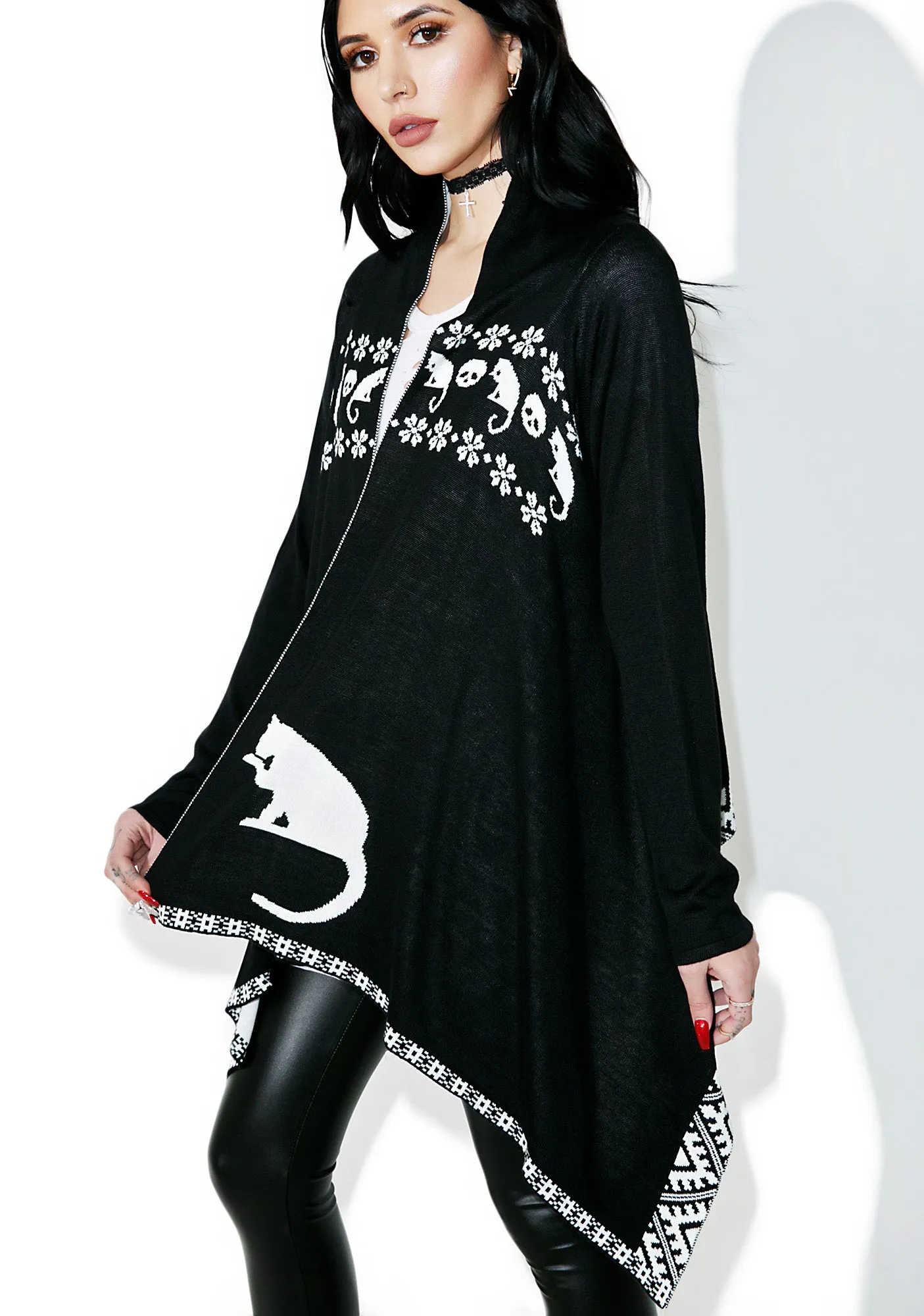 Feline Ferocity Draped Jacket sold by Dolls Kill product image thumbnail 2