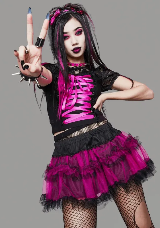 Stole Your Soul Ruffle Skirt sold by Dolls Kill