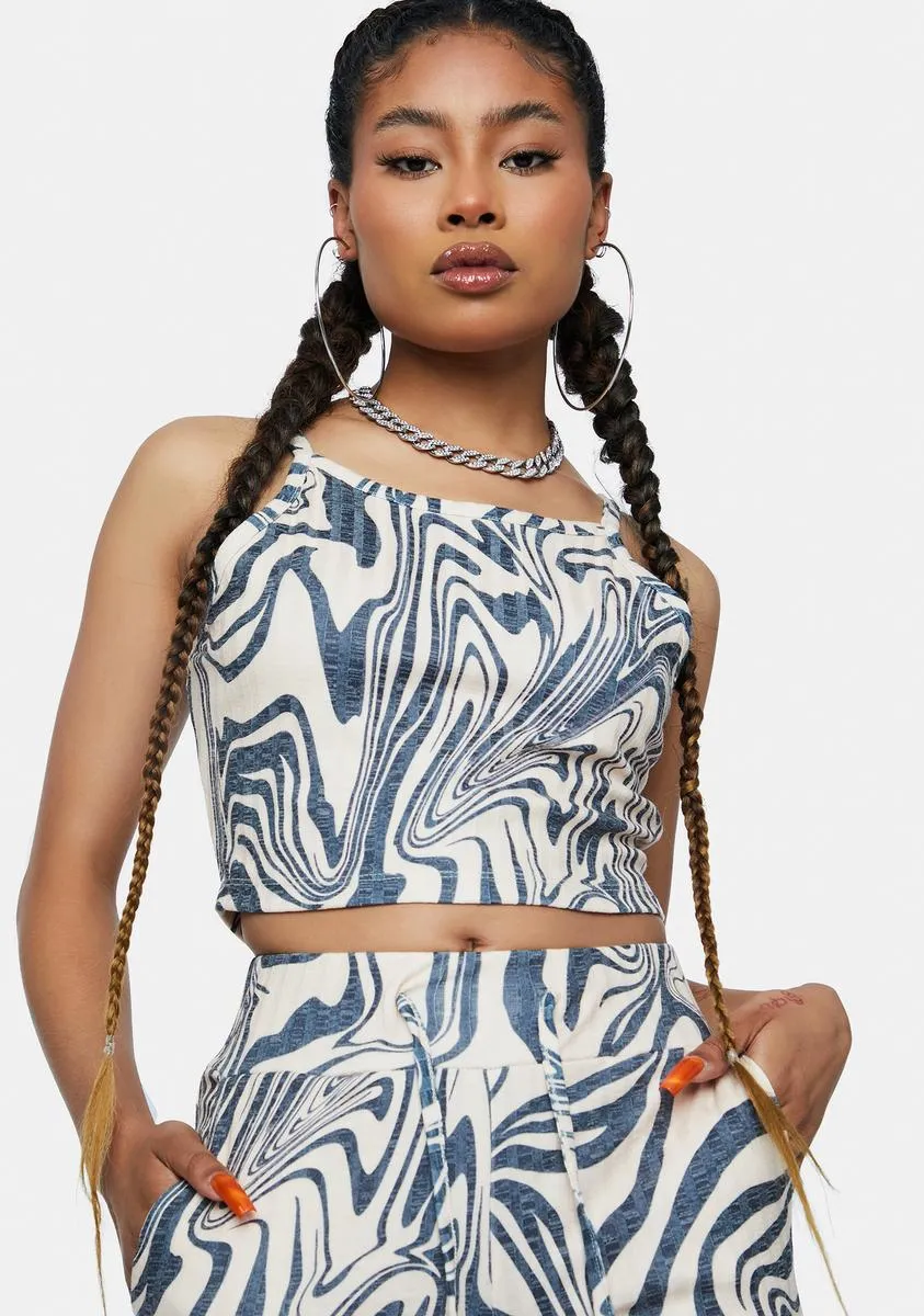 Psychedelic Swirl Caylee Pajama Top sold by Dolls Kill