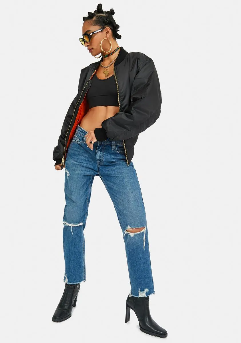 Black MA-1 Flight Jacket sold by Dolls Kill product image thumbnail 3