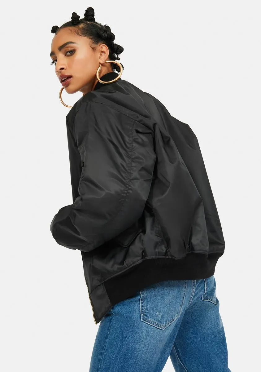 Black MA-1 Flight Jacket sold by Dolls Kill product image thumbnail 4