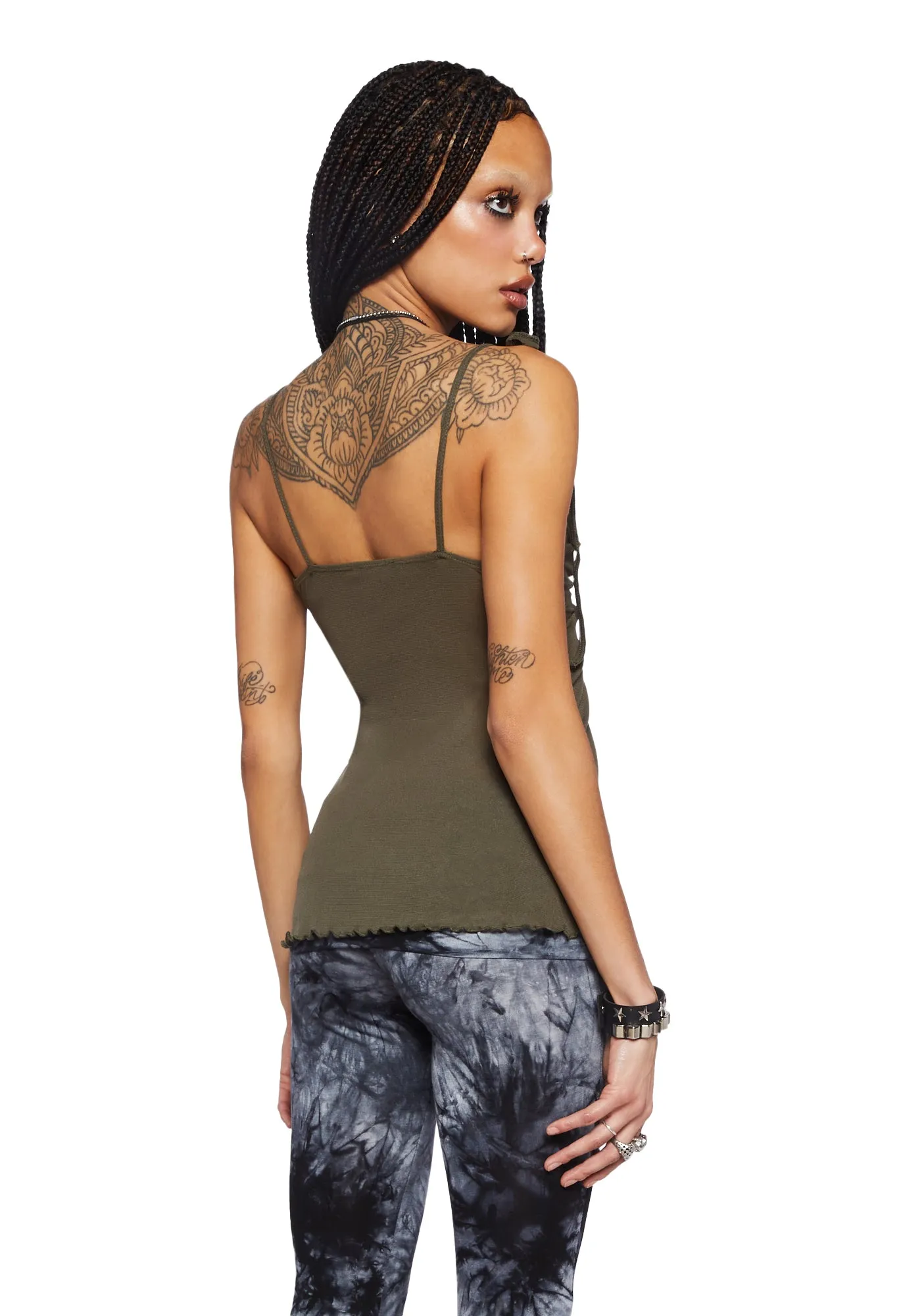 Not That Easy Cami Top- Green sold by Dolls Kill product image thumbnail 5