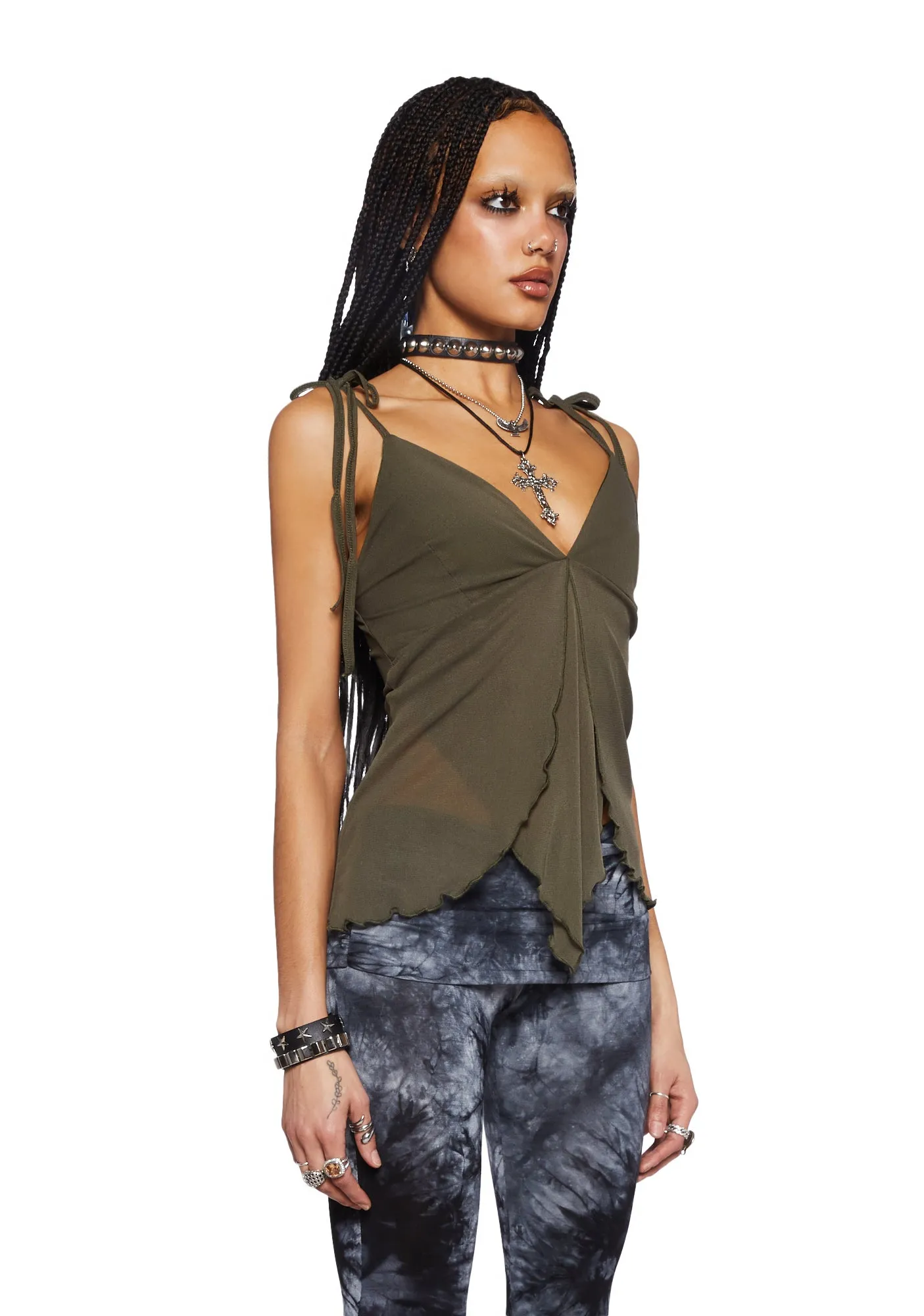 Not That Easy Cami Top- Green sold by Dolls Kill product image thumbnail 3