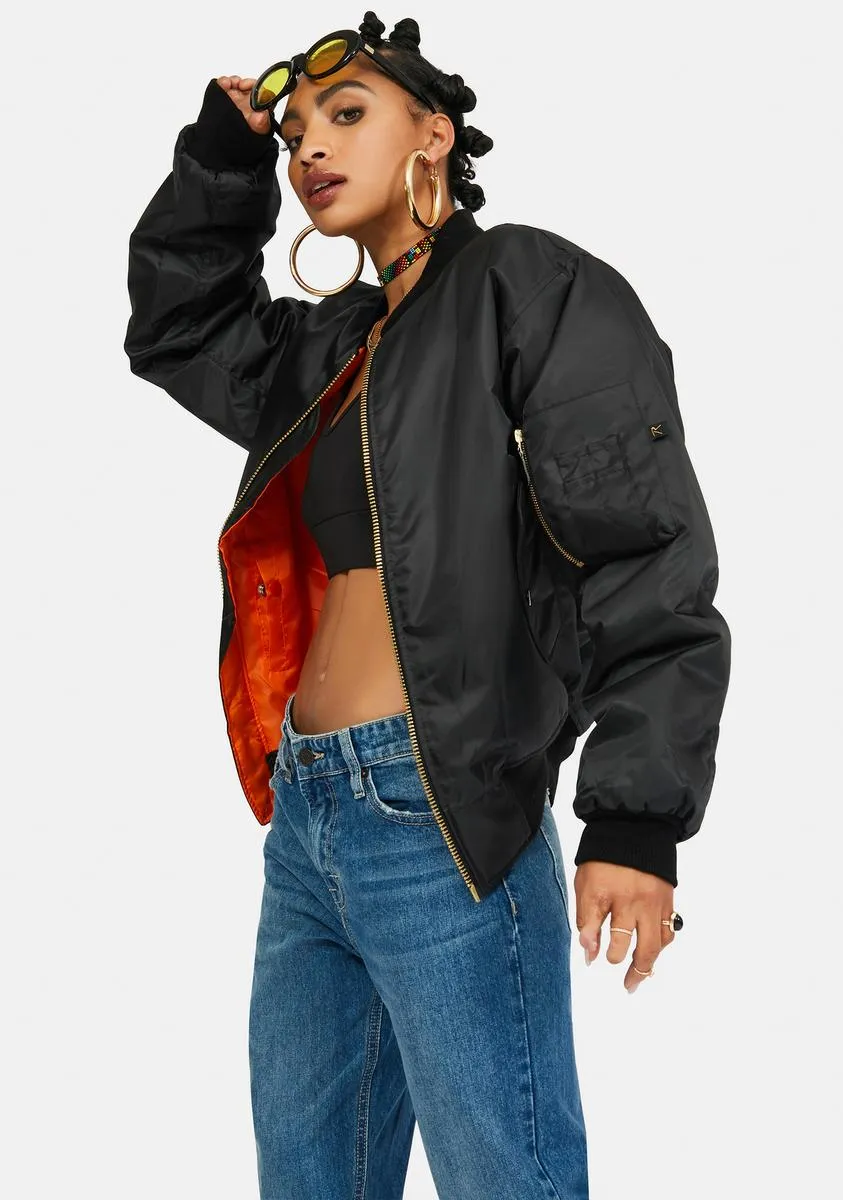 Black MA-1 Flight Jacket sold by Dolls Kill product image thumbnail 2