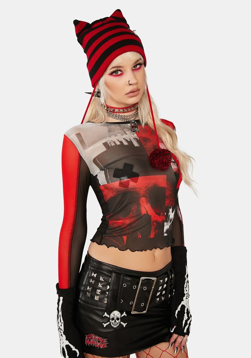 Crawls And Horrors Graphic Mesh Top sold by Dolls Kill product image thumbnail 2