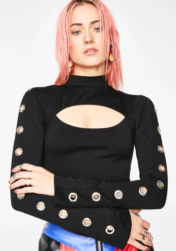 Tough Chick Eyelet Top sold by Dolls Kill