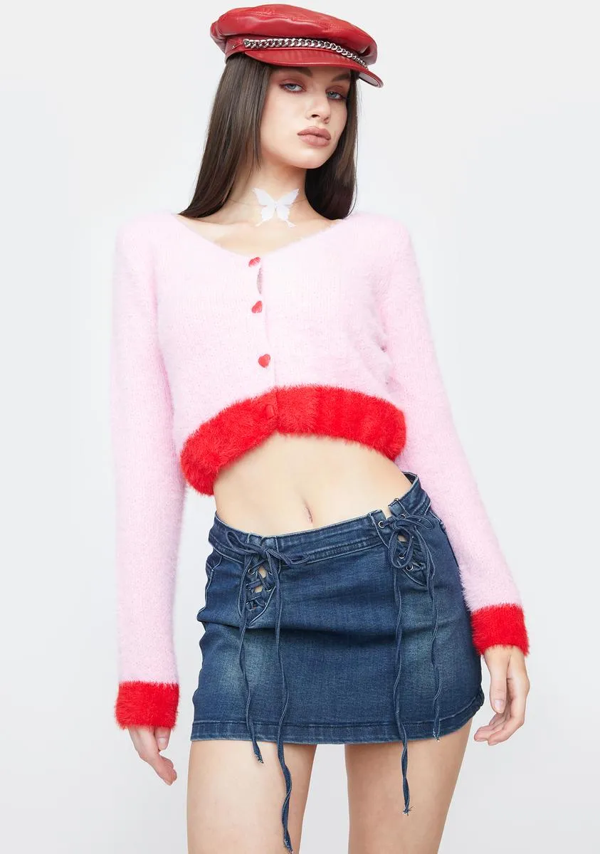Warm Fuzzies Cropped Cardigan sold by Dolls Kill