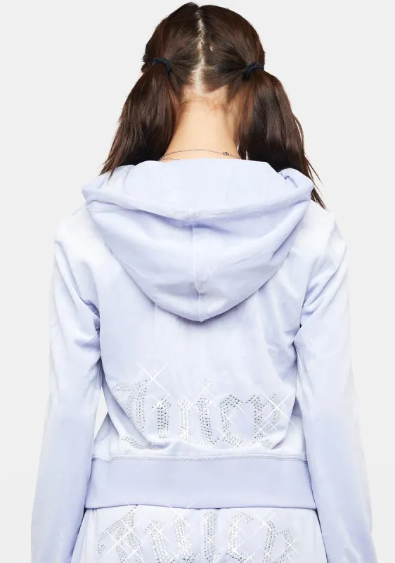 Gumdrop Rhinestone Logo Zip-Up Hoodie sold by Dolls Kill